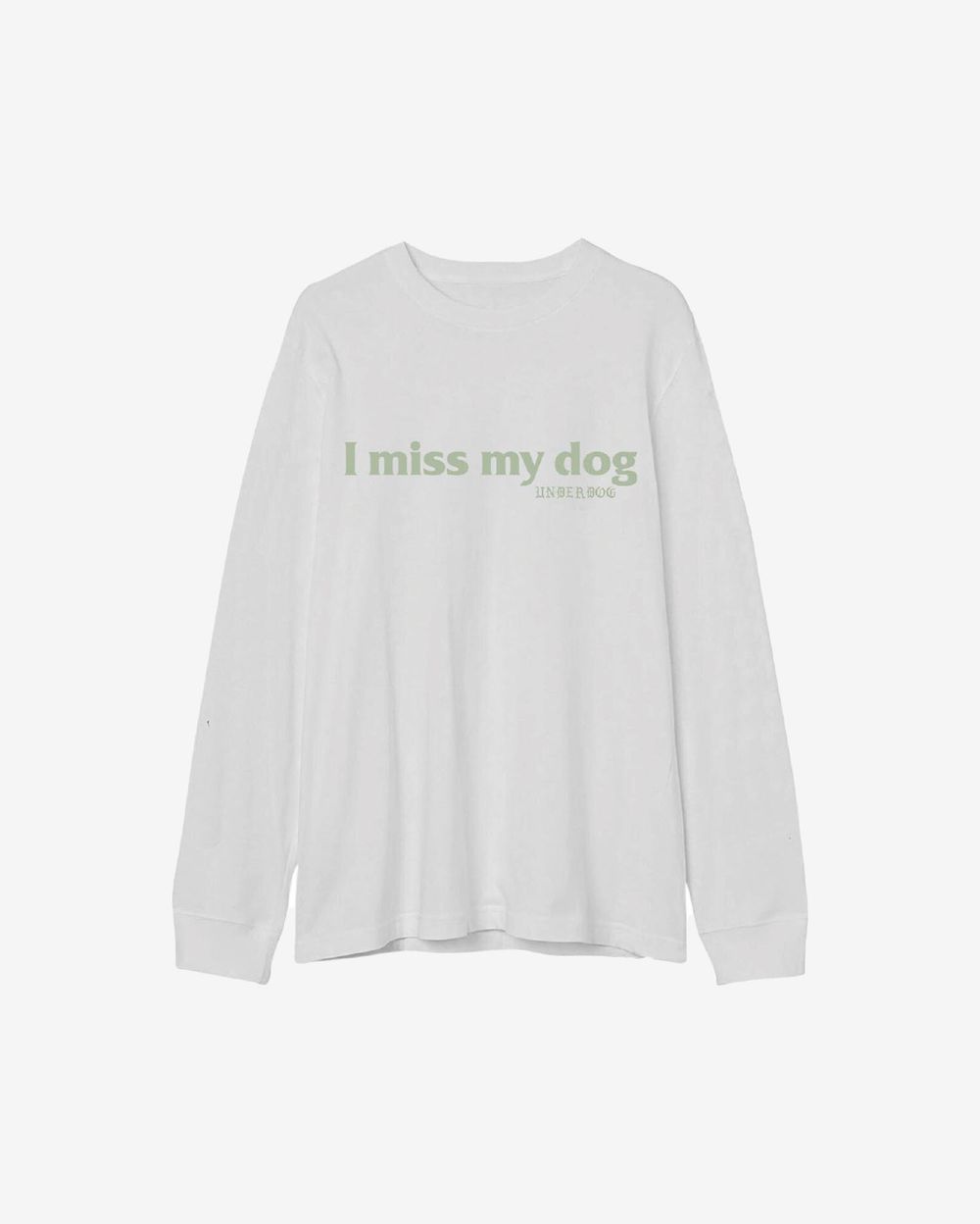 Лонгслив Underdog I miss my dog белый / мятный