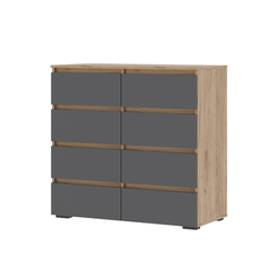 Хелен КМ 04 Комод 8 ящиков Крафт золотой / Графит серый