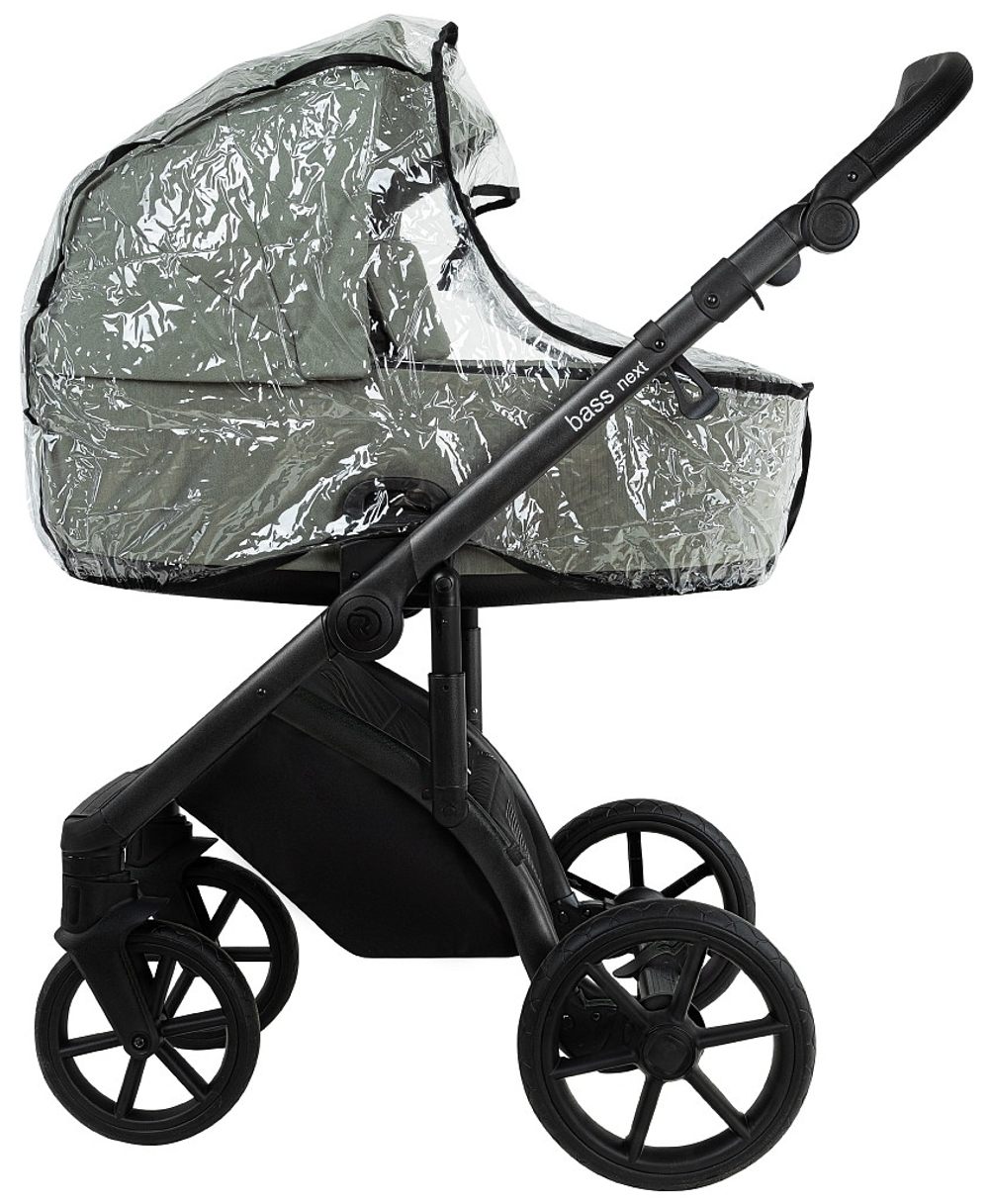 Детская коляска Roan Bass Next 2.0 3 в 1 с автокреслом Pituso Baesa Pro Black BSN/43/2 Sage Green/Black/руч.Black