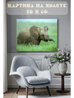 Картина на стену 40 X 50 Слоненок