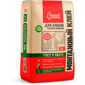 Монтажный клей Старатели для блоков тонкослойный Зима 25 кг