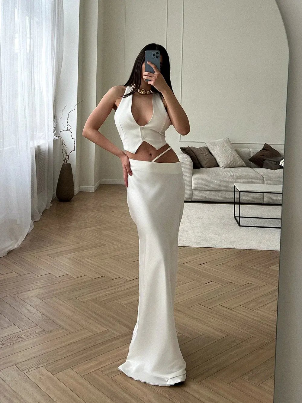 Юбка атласная