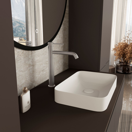 Смеситель для раковины Vincea City VBF-2C2BN однорычажный, сатин