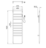 Полотенцесушитель электрический WONZON & WOGHAND DÜSSELDORF, Черный матовый (WW-A204-MB)