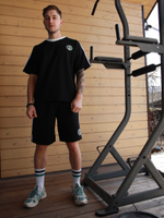 Шорты спортивные с лампасами город горький ЧБЗ черные черный