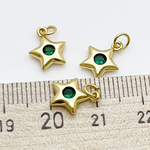 Подвеска Звезда, цвет золото, фианит, размер 11*8 мм, цена за 1 шт