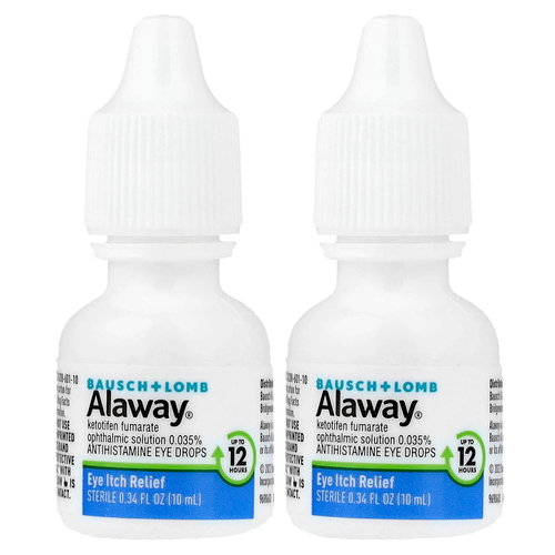 Alaway, Eye Itch Relief, антигистаминные глазные капли, двойная упаковка, 2 флакона по 10 мл (0,34 жидк. унции)