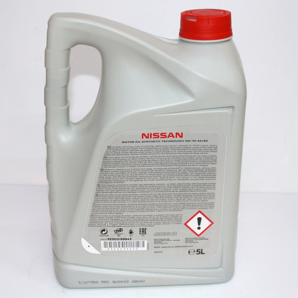 Масло моторное синтетическое KE90099943 Nissan 5W30 A5/B5 5л