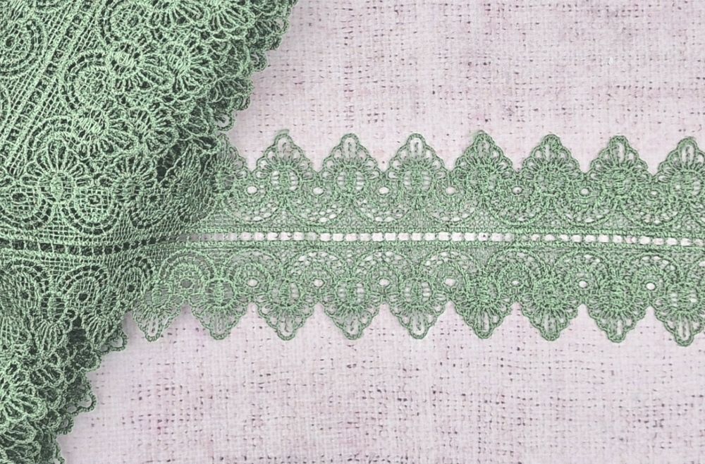 Кружево плетёное, ш. 8,5 см, фисташковый