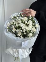 Моно букет из кустовых диантусов в белом оттенке 35 шт