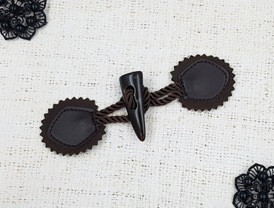 Застежка клевант, р. 15,5х5 см, коричневый