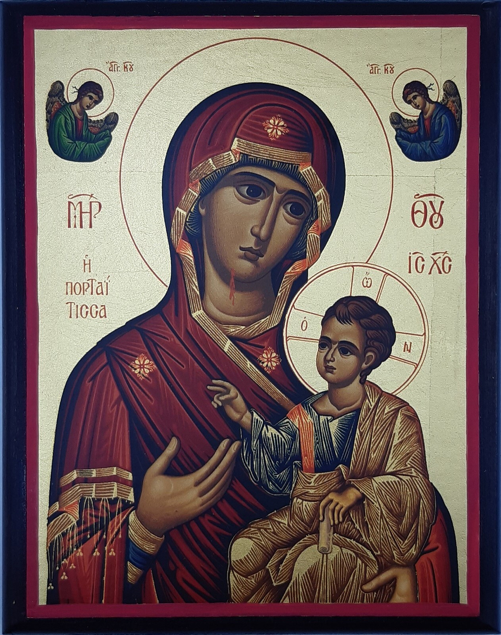 Иверская БМ, икона деревянная прямоугольной формы, цвет сусальное золото 110х130