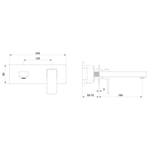 Смеситель для раковины встраиваемый WONZON & WOGHAND CUBE 2.0, Черный матовый (WW-88869068-MB)