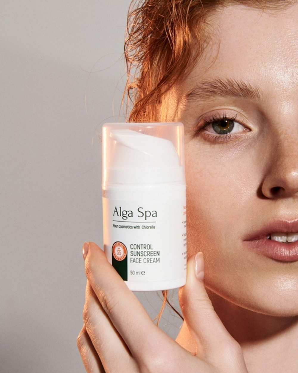 Солнцезащитный крем на основе живой суспензии микроводоросли Chlorella,ТМ ALGA SPA