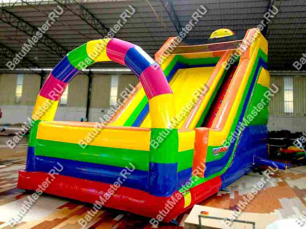 Детский надувной батут-горка "Без радуги никуда" 10*5*8м