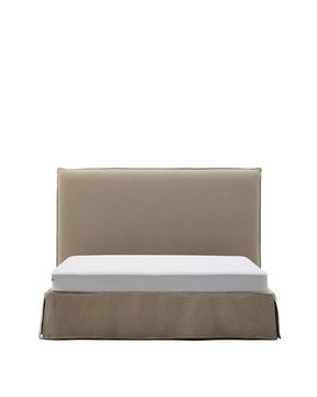 Кровать Jaira серо-коричневого цвета со съемным чехлом для матраса 150 x 190