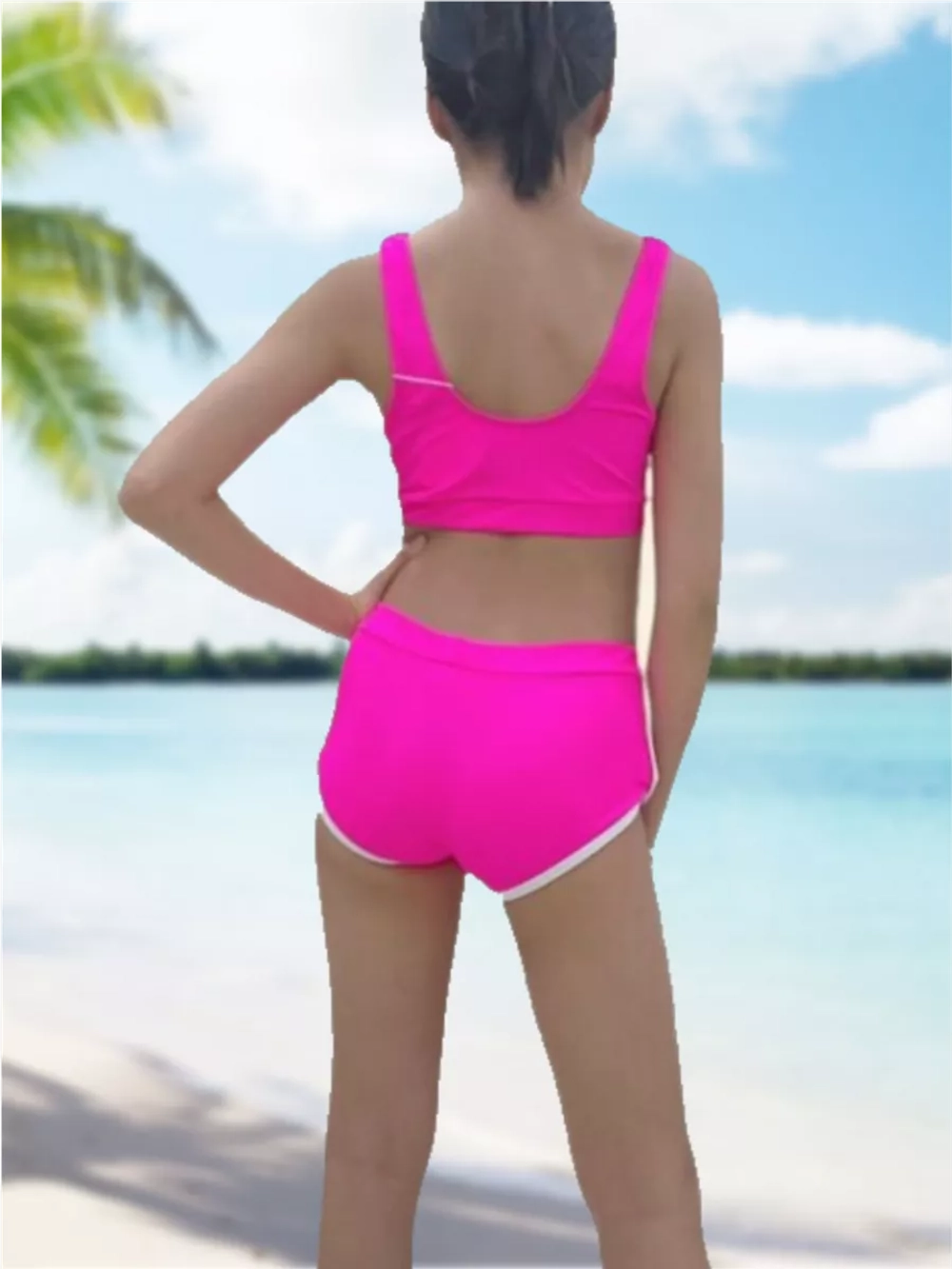 купальник раздельный 3 в 1 с шортами и топом парео