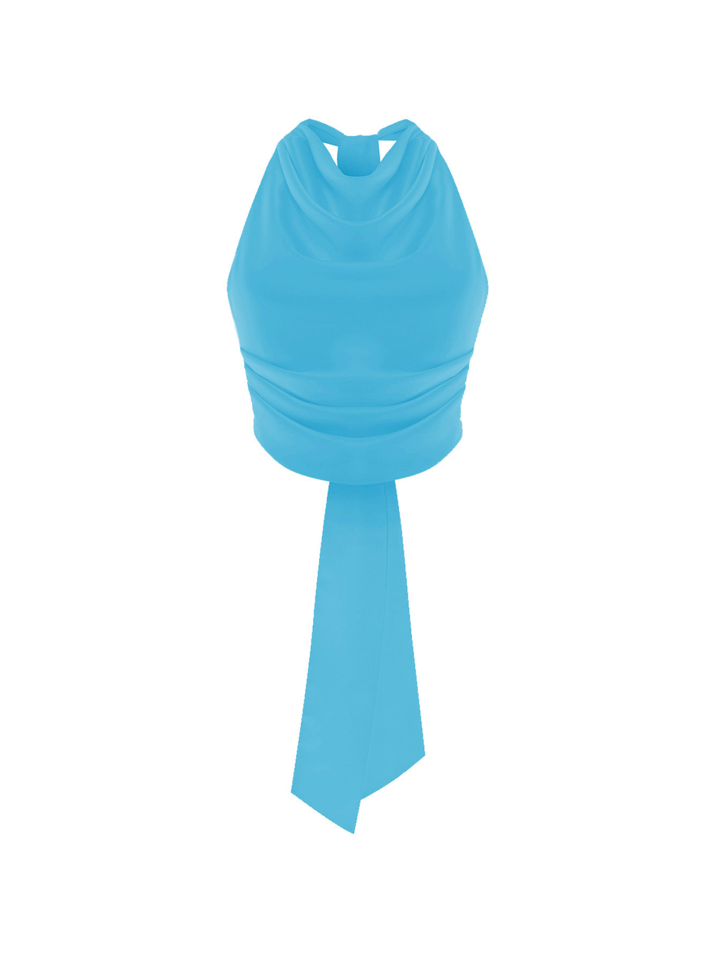 Топ из сатина с открытой спиной драпированный