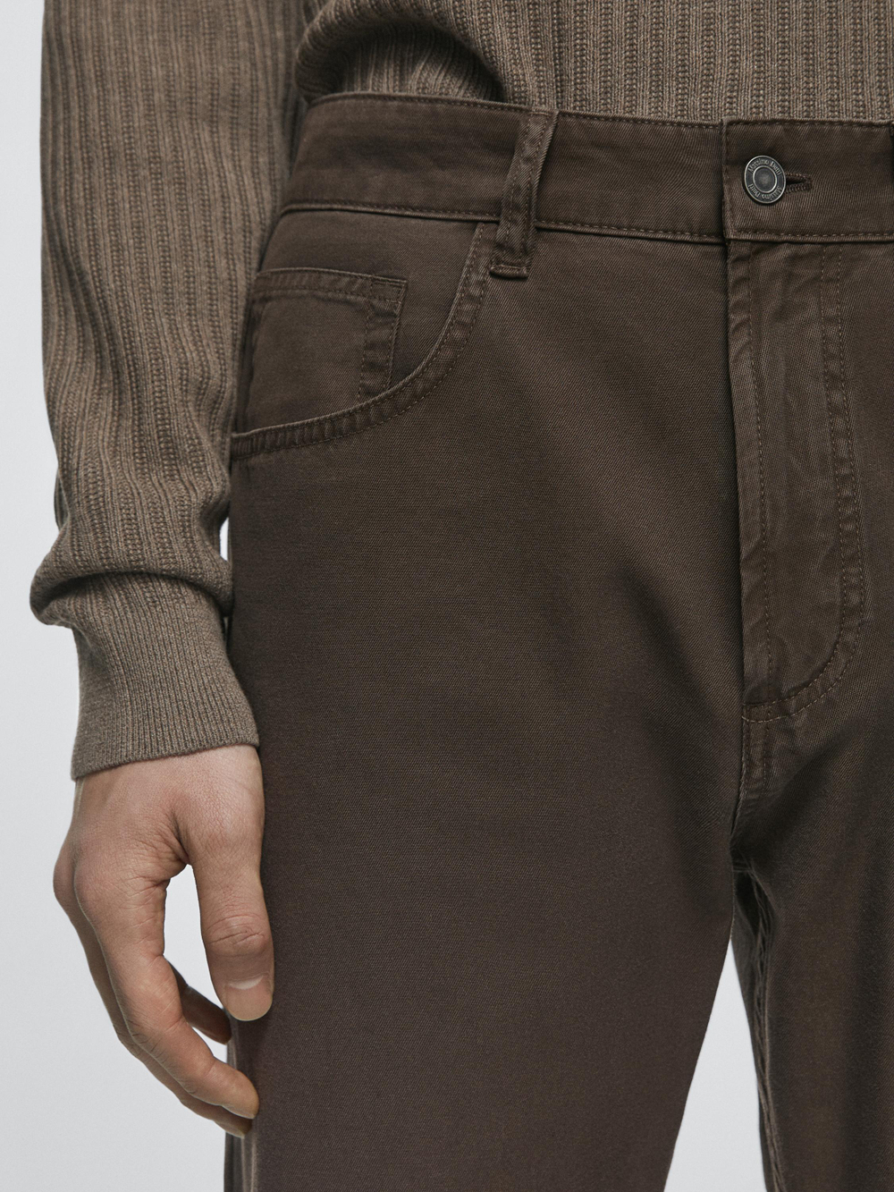 Massimo Dutti Джинсы свободного кроя, коричневый