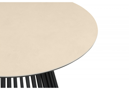 Керамический стол Woodville Нэнси 90 okara light yellow, черный