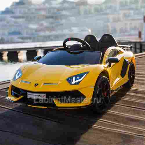 Детский электромобиль "Lamborghini Aventador SVJ", желтый