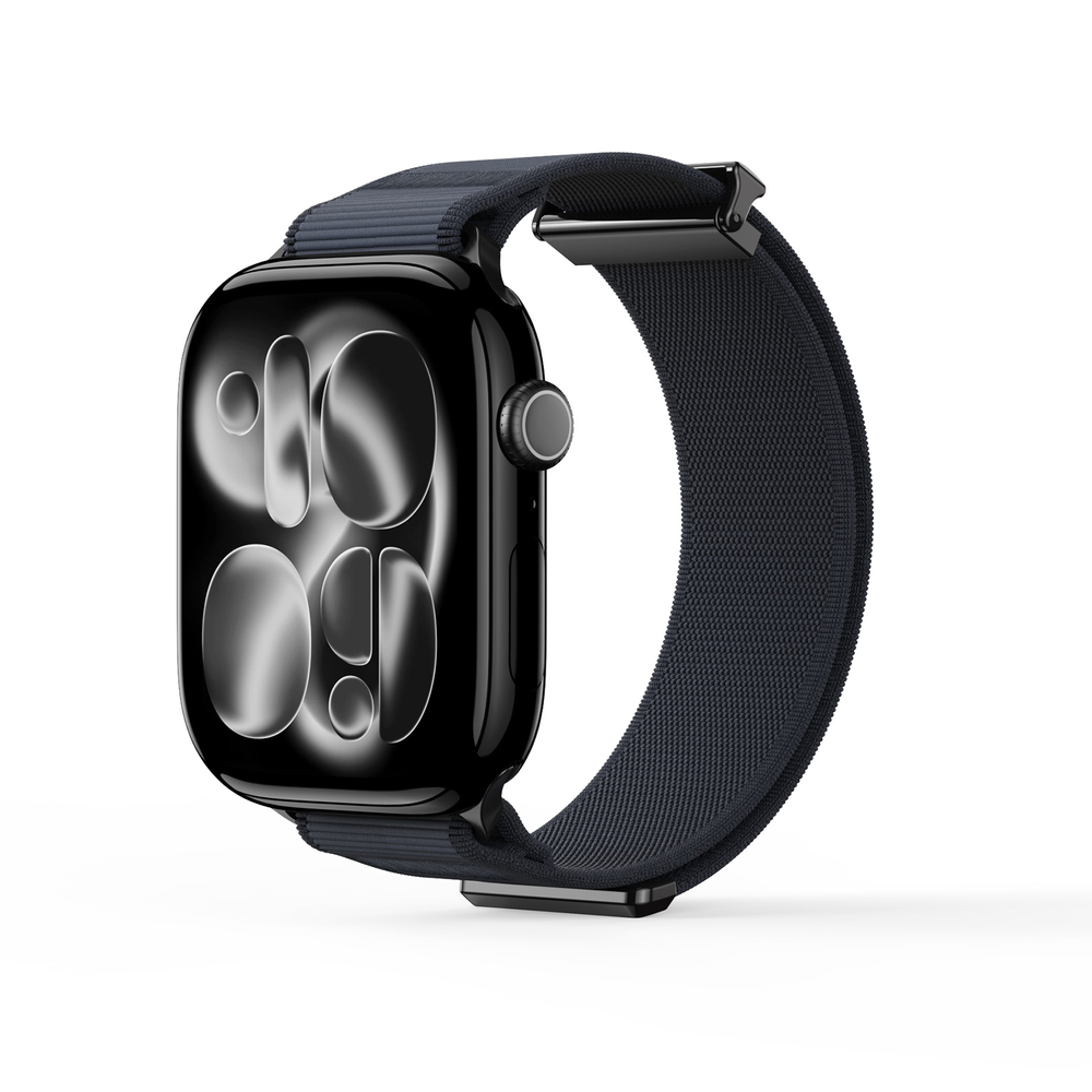 Ремешок черного цвета с магнитной фиксацией для смарт часов Apple Watch размером 42, 44, 45, 46, 49MM, серия Strap (YM Series) от Dux Ducis