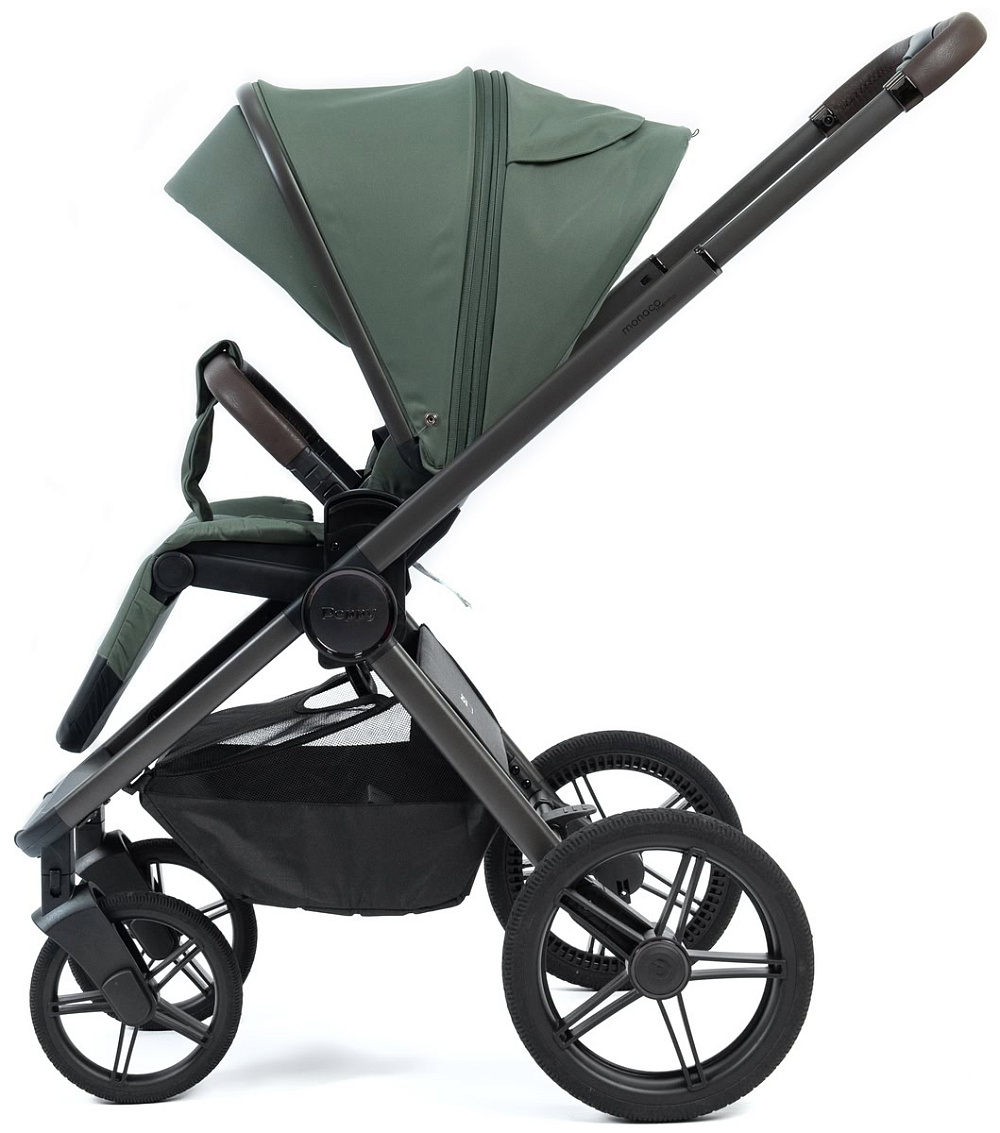 Детская коляска Peppy Monaco Thermo 3 в 1 с автокреслом Rise Black Green