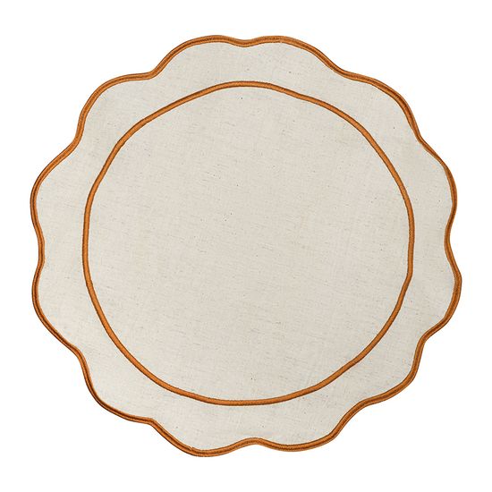 Салфетка под приборы anemone из коллекции trendy ruffles, D40 см, карри