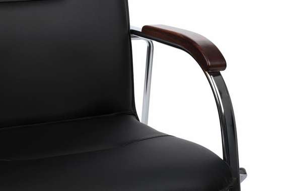 Стул Самба с деревянными подлокотниками SMB-02H Хром гальв. Черный