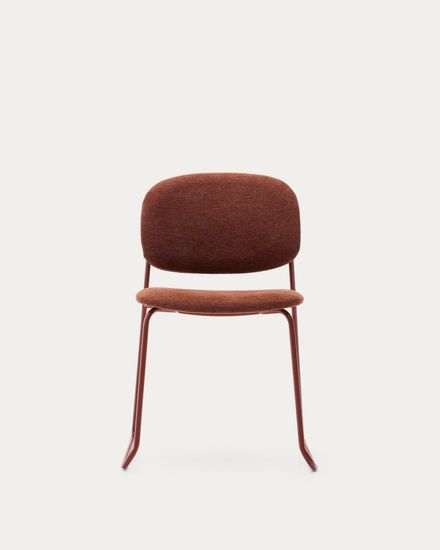 Стул Meli из терракотовой шенилли с терракотовыми металлическими ножками Испания la Forma