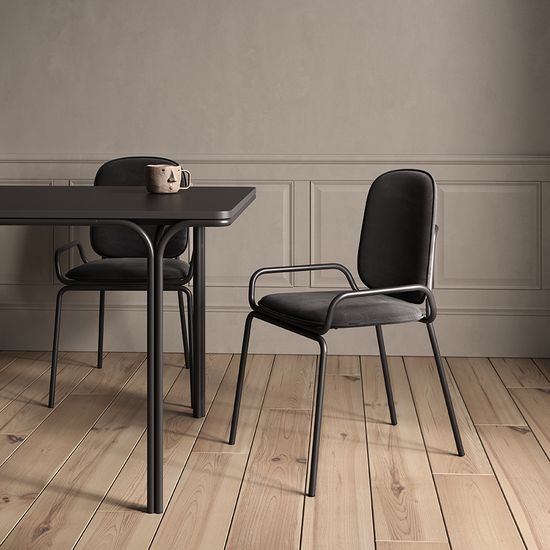 Стул ror, double frame, велюр, черный /черный