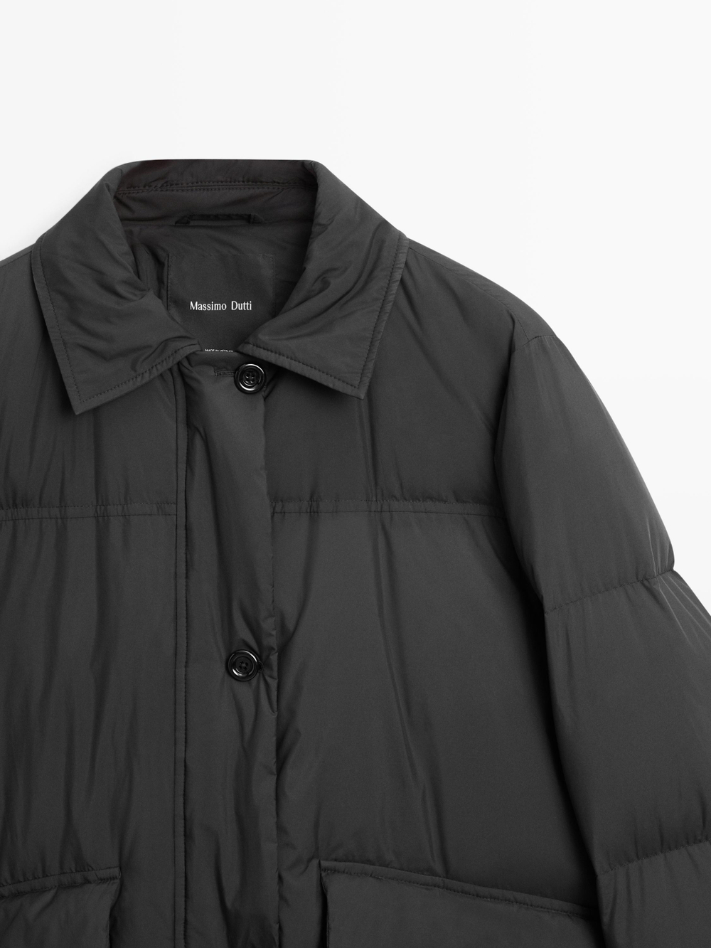 Massimo Dutti Пуховик-бомбер, черный