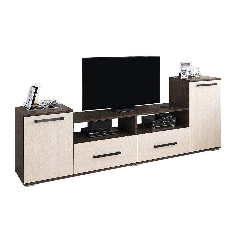 Тумба под ТВ Парус 2, венге/дуб молочный