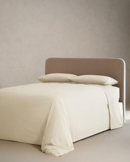 Zara Home - Простыня с ситцевой резинкой, высота 30 см (вес 300 нитей), экрю, 180х200х30 см