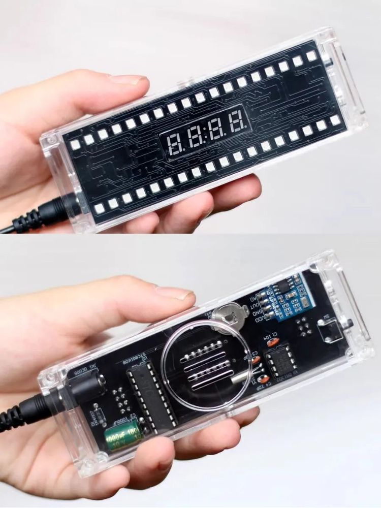 Набор для сборки и пайки (конструктор) "Цифровые светодиодные часы с индикатором звука" DC 5V