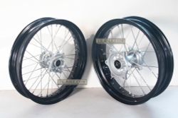 Motard wheels set for Honda CRF250L, Rally 250, CRF300. Black rims. 17" inches