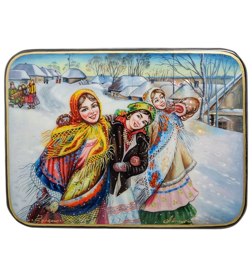 Народные промыслы ШК-55/ 81 Шкатулка «Гуляние» Лидяева Л.