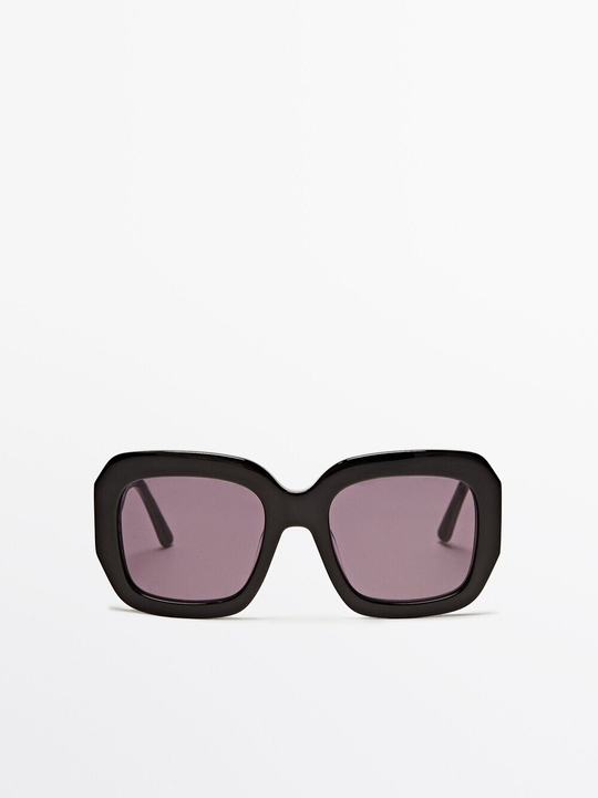 Massimo Dutti Солнцезащитные очки в квадратной оправе, черный