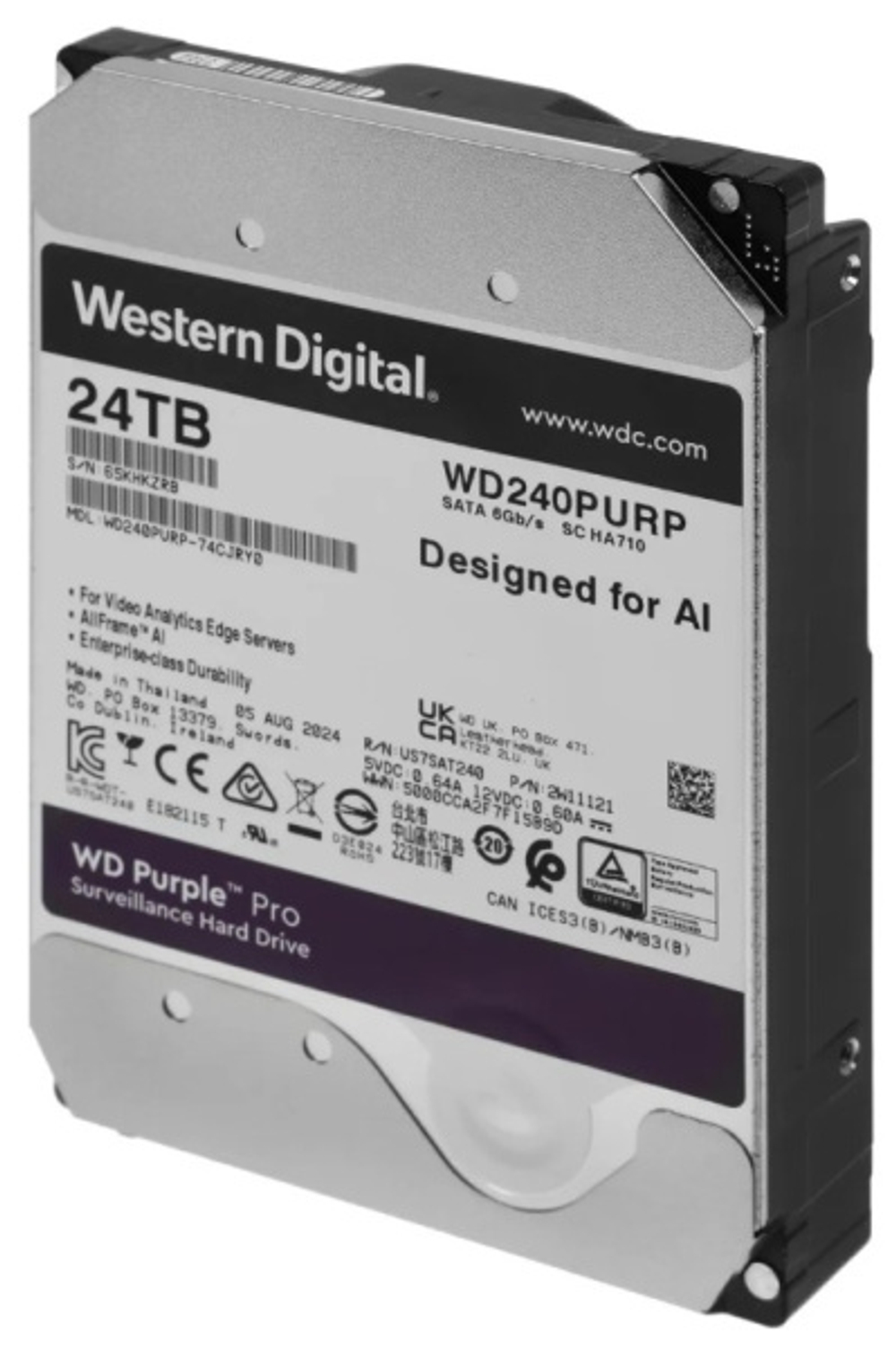 Жесткий диск 24TB SATA 6Gb/s Western Digital Purple Pro