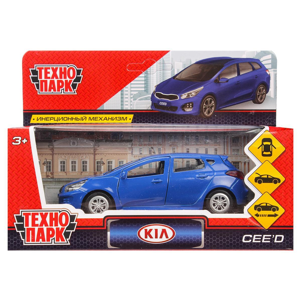 Модель ин. мет. "Kia Ceed" 12см, открыв. двери, синий в коробка CEED-BU (Технопарк)