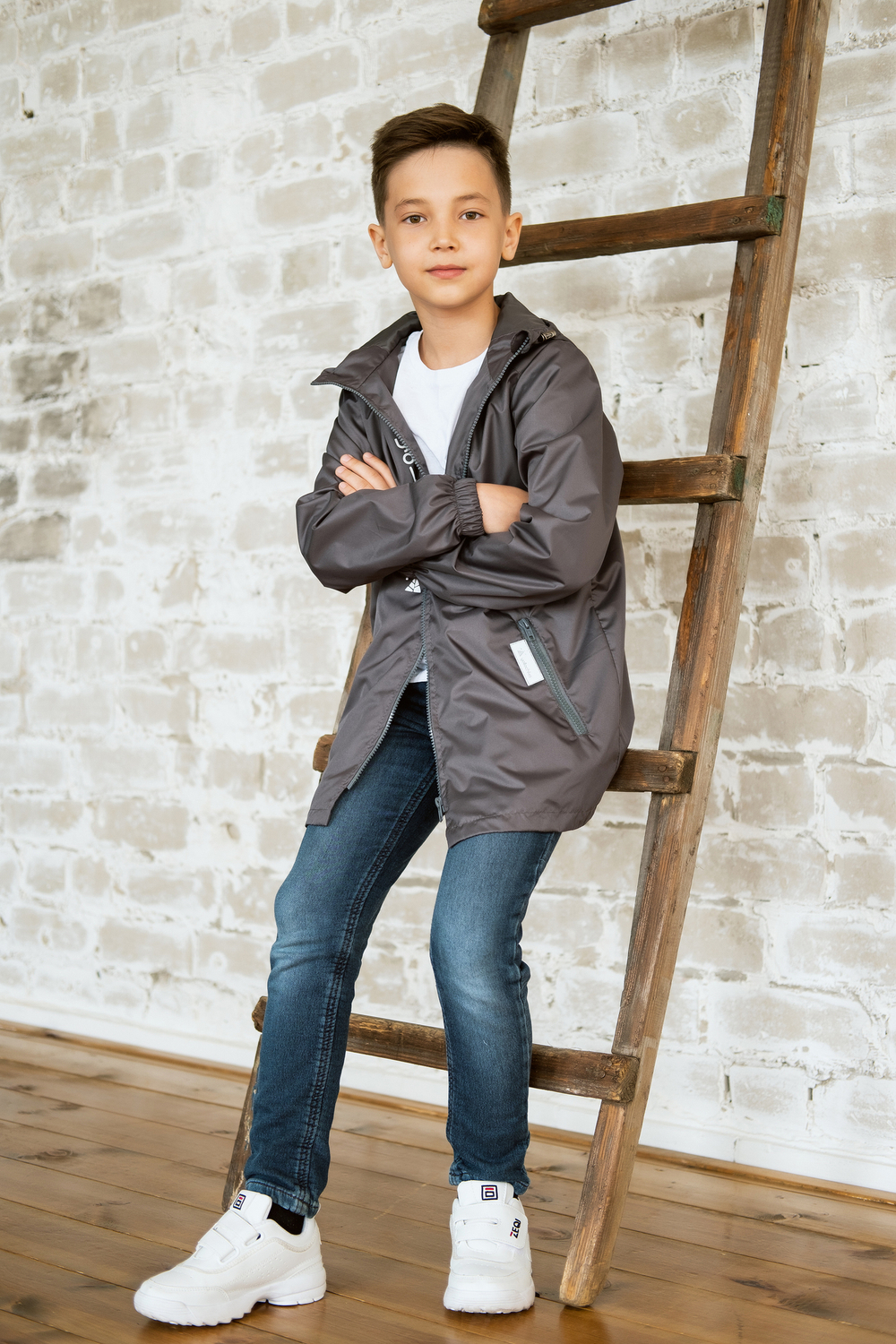 Ветровка "Софт" для мальчика темно-серый