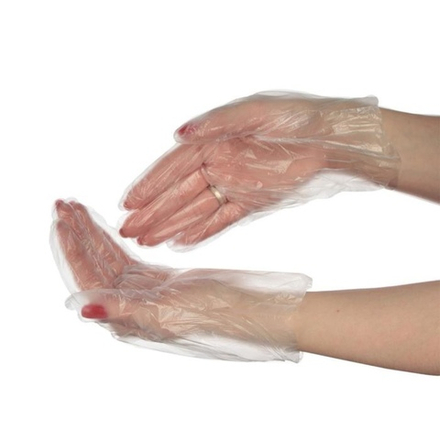 Перчатки одноразовые прозрачные 10мкм полиэтилен, 100 шт