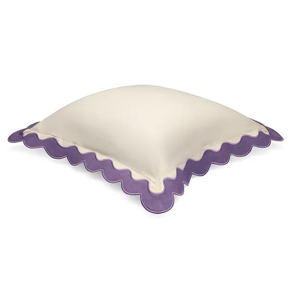 Чехол на подушку с контрастным кантом сиреневого цвета из коллекции trendy ruffles, 40х40 см