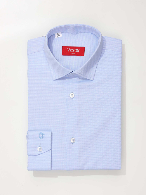 Сорочка детская VESTER голубой жаккард, длинный рукав, хлопок/пэ 69814 12