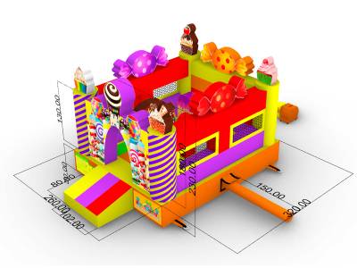Коммерческий надувной батут «Сладкий замок», 3,2x2,6x2,3