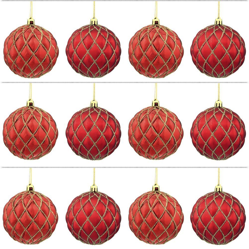 GAEM Набор из 12шт Украшение новогоднее Шар "Золотая сетка", D8 см, L35 W27 H8 см