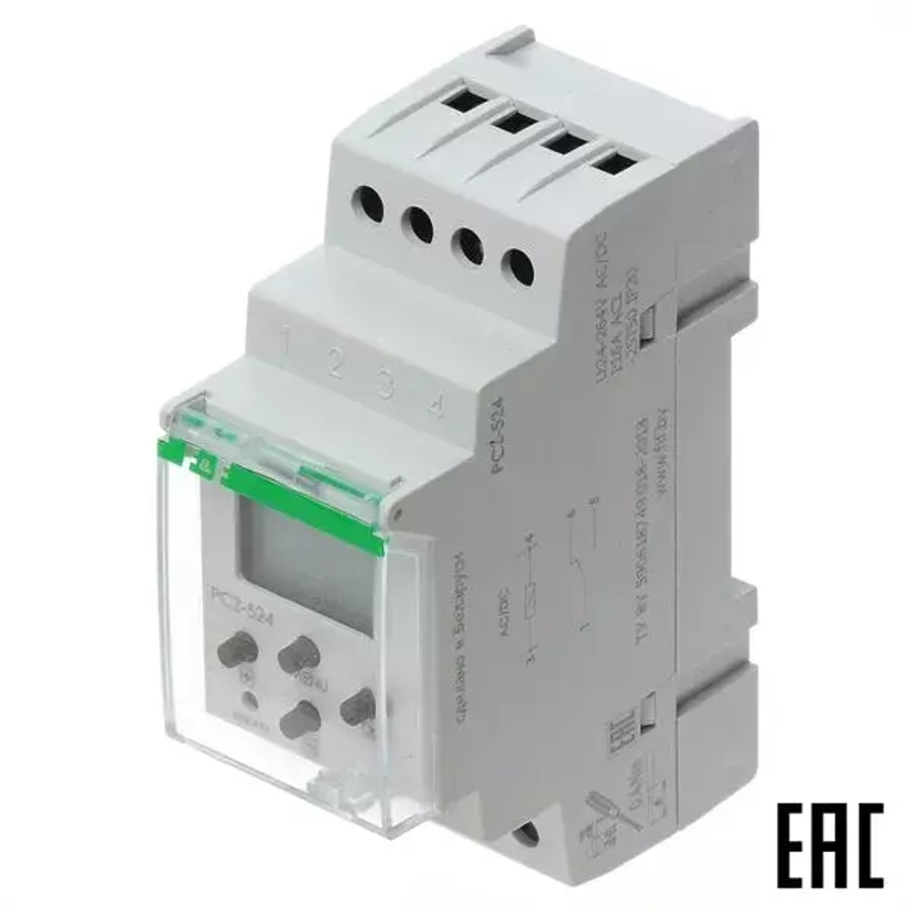 Реле времени астрономическое PCZ-524 24-264В AC/DC 16А 1 переключ. контакт IP20 1 канал
