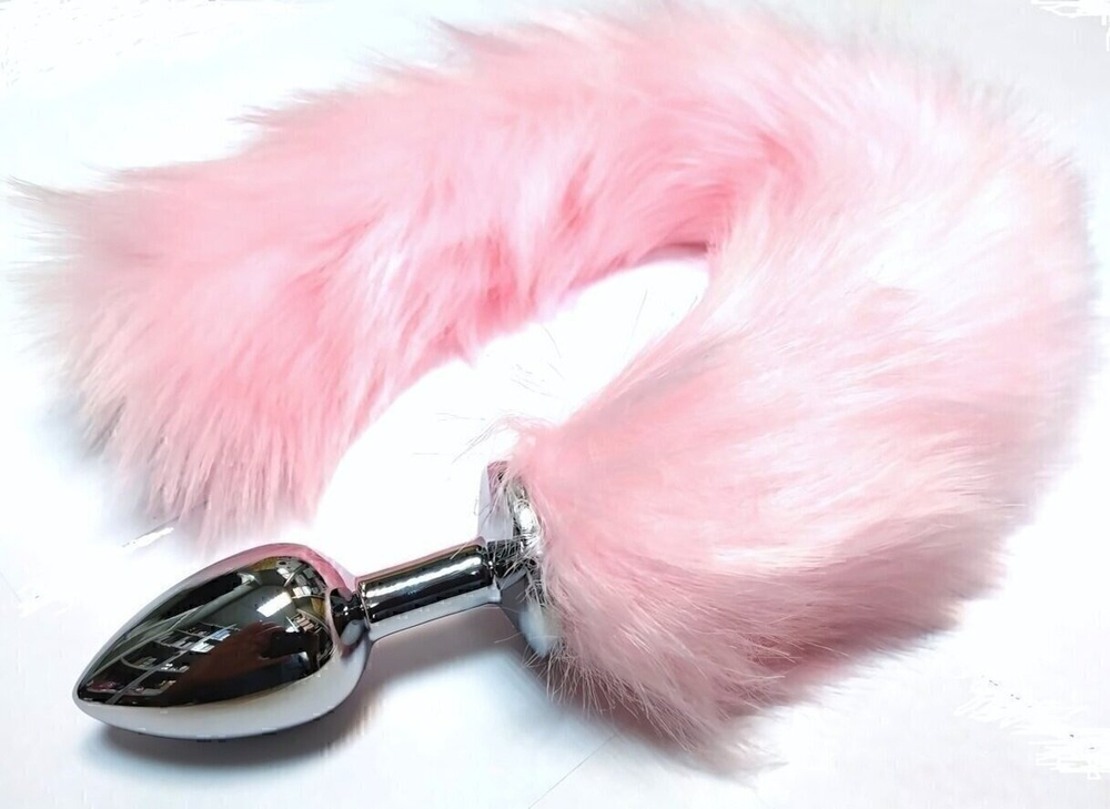 Анальная втулка с розовым хвостом 6,5 см