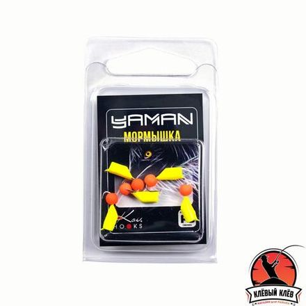 Мормышка безнасад. ЯМАН "Гвоздешарик" жёлтый, d-3,5 мм, вес 1 г, шарик оранжевый неон