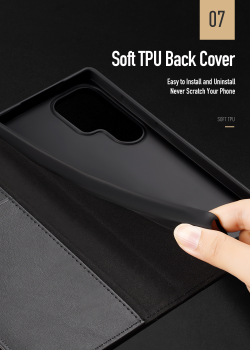 Чехол книжка из натуральной кожи с защитой RFID от Dux Ducis для Samsung Galaxy S25 Ultra, серия Hivo Series Case
